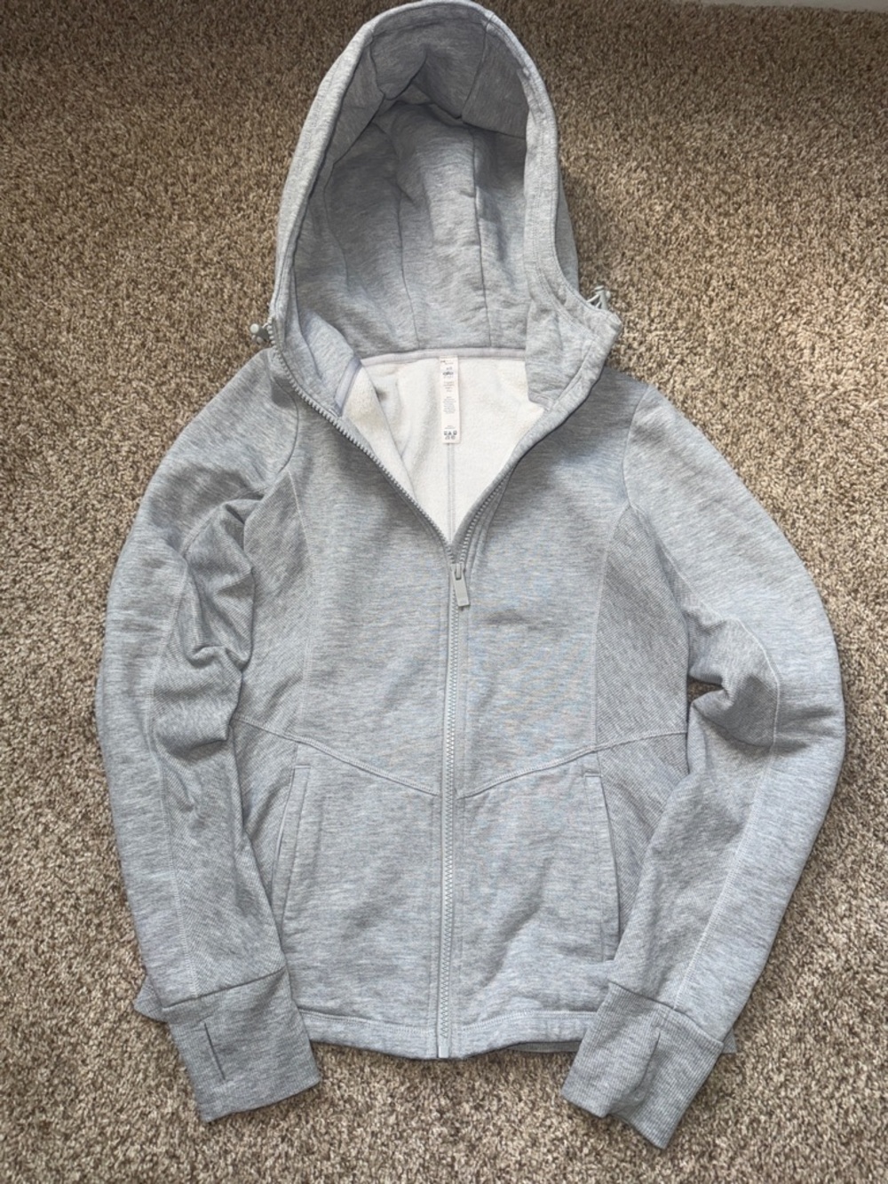 ✨100% AUTHENTIC ALO YOGA LIKE NEW/USED FOUNDATION ZIP HOODIE XS GRAY!!!FIRM✨